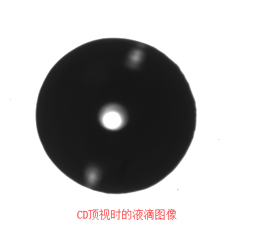 CD頂視時(shí)的接觸角液滴圖像